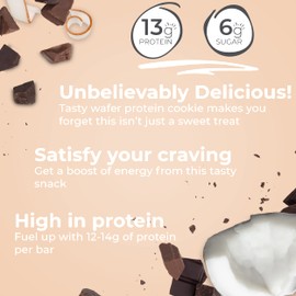 Power Crunch Power Crunch Protein Wafer Bars, High Protein Snacks with Delicious Taste, Chocolate Coconut, 1.4 Ounce (12 Count)