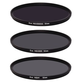 ICE Extreme ND Filter Set ND100000 ND1000 ND64 Neutral Density 16.5,10, 6 Stop Optical Glass (52mm)
