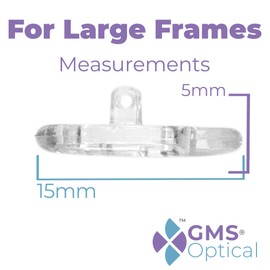 GMS Optical 15mm Tear Drop Screw in Nose Pads for Glasses, Sunglasses, and Eye Wear - 5 Pair