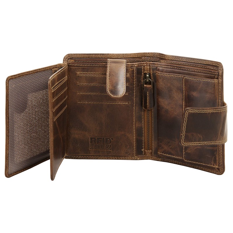 BAGAN 020792 Women's Purse Genuine Leather Brown, brown, Einheitsgröße