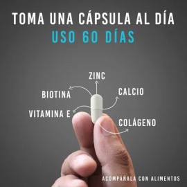 Biotina Colágeno Vitamina E Zinc Calcio Lifeed Men Hair 60 Cápsulas Sin Sabor Suplemento Para Cabello Homnbres