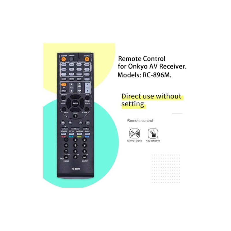 RC-896M Replacement Remote Control for Onkyo AV Receiver TX-SR444 TXSR444