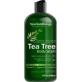 New York Biology Tea Tree Body Wash - Helps Nail Fungus, Athletes Foot, Ringworms, Jock Itch, Acne, Eczema & Body Odor, Soothes Itching & Promotes Healthy Skin and Feet - 236 ml