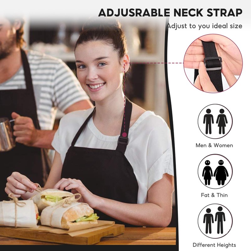 SJDOFU Apron, 2 Pack Chef Apron, Aprons with 2 Pockets