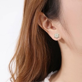 Christmas Snowflake Earrings for Women, Xmas Stud Earrings│Small Snowflake Cubic Zirconia Hypoallergenic Earrings for Ears│Christmas Stud Earrings Jewellery Gifts for Ladies