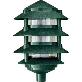 Dabmar Lighting D5100-G Pagoda Fixture 4 Tier Incand 120V Light, Green Finish