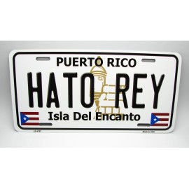 DIGIART INTERNATIONAL PUERTO RICO HATO REY ISLA DEL ENCANTO METAL CAR NOVELTY LICENSE PLATE AUTO TAG