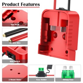 KOEZEOI 1 Packs Power Wheel Adapter for Milwaukee M18 Battery Adapter 18V Power Wheel Battery Converter with Fuse & Switch & Wire Terminals 12AWG Wire for DIY Ride On Truck and Rc Toys