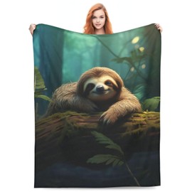 amepay Cute Lazy Sloth Blanket Gifts for Kids Adults Women Flannel Throw Blankets for Home Couch Bed Sofa Soft Fuzzy Lightweight Decor All Season 60x50 Inches