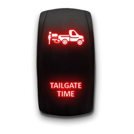 TAILGATE TIME - Red - STARK 5-PIN Laser Etched LED Rocker Switch Dual Light - 20A 12V ON/OFF