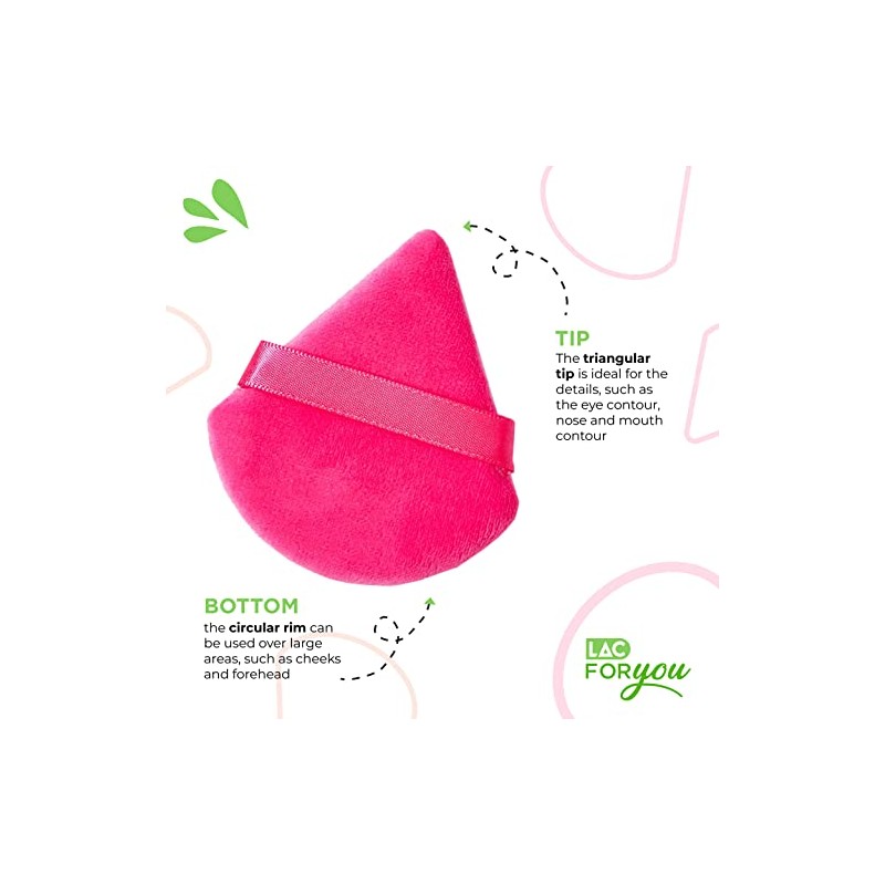 LAC 3 Powder Puff Face Triangle - Reusable Mini Velvet