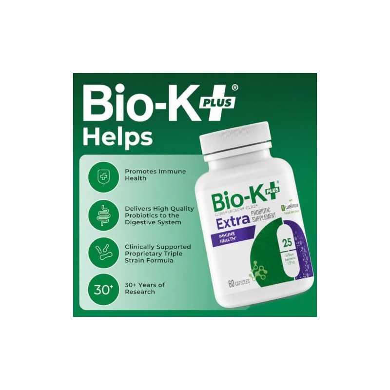 Bio-K+ Immune Health Probiotic with Wellmune, 60 Vegan Capsules