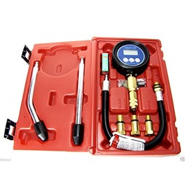 DIGITAL LCD GAUGE AUTOMOTIVE MOTOR GASOLINE ENGINE COMPRESSION CHECK TESTER SET