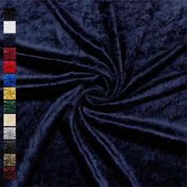 VmG-Store Crushed Velvet Fabric 2 m x 145 cm for Sewing, No Sold by the Metre, Shiny Stretch Velvet for Curtains, Curtains, Stage, Costume, Dress, Clothing, Tablecloth, Decorative Fabric (003 Navy)