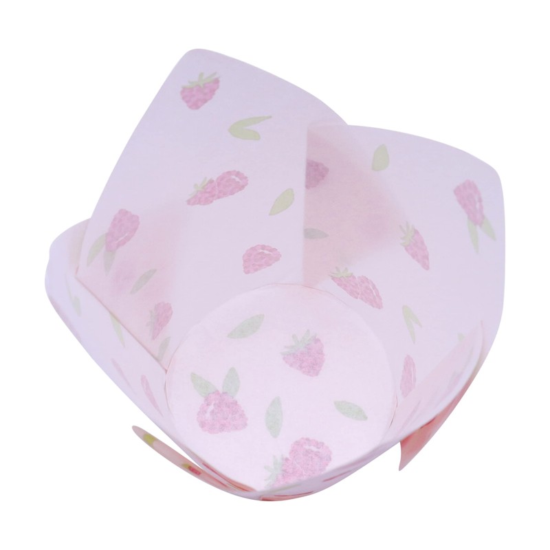 24 PME Tulip-Shaped Muffin Cases, Raspberry