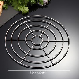 Turbokey Cooking Rack Set of 2 Cross Wire Cooling Racks Dia 7.9" Steaming Cooling and Baking Barbecue Rack Fit for Air Fryer Instant Pot Pressure Cooker Canning (1 PCS,7.9"/20cm)