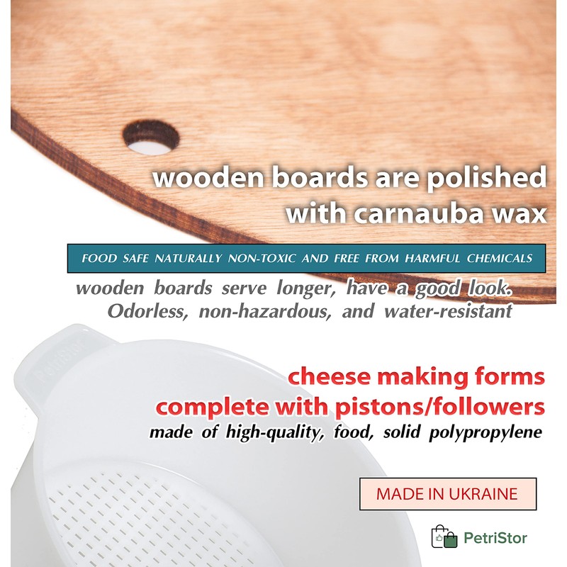 PetriStor Wooden Cheese Press for Cheese Making Supplies Diameter 11