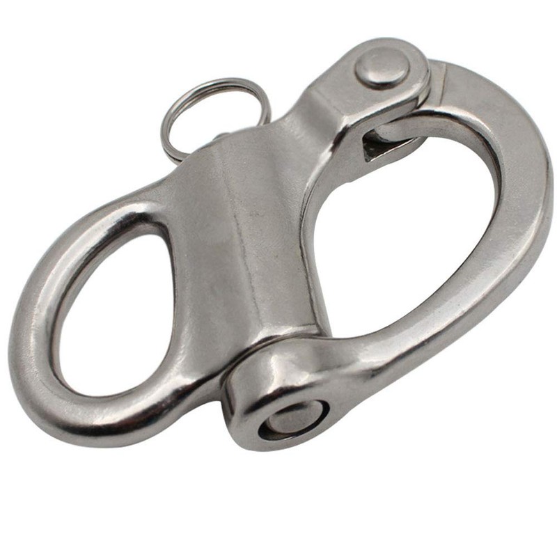 POFET 52mm-316 Stainless Steel Fixed Snap Shackle Spring Shackles, Hand