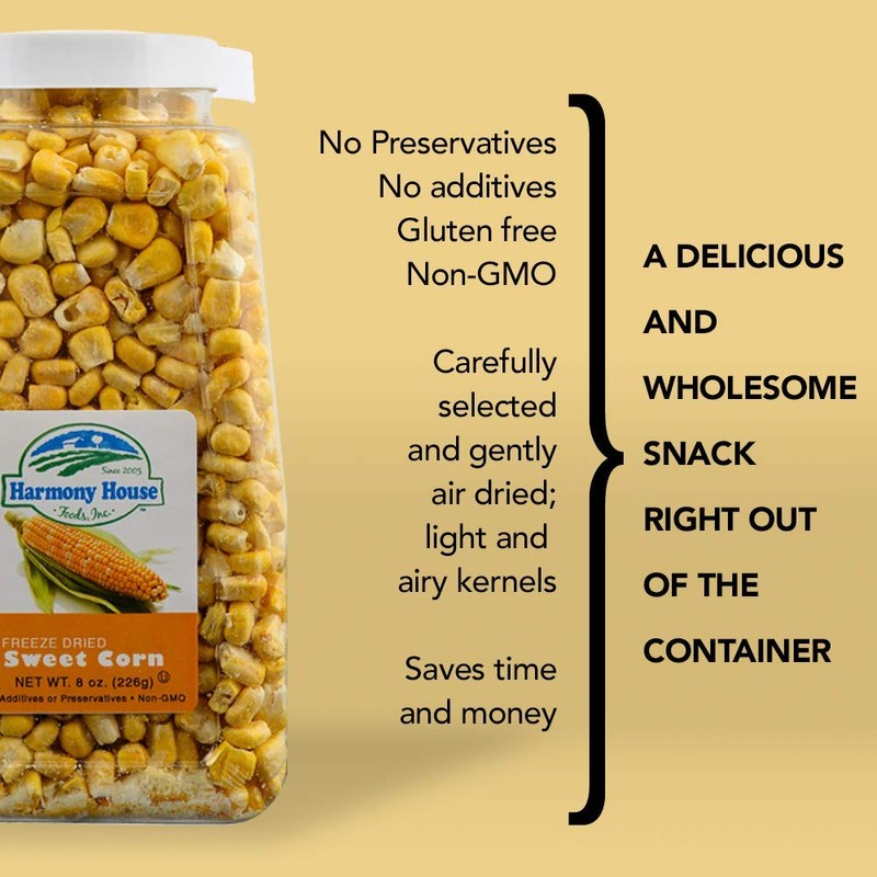Premium Sweet Corn Freeze-Dried - 100% Natural, Healthy Snack, 8