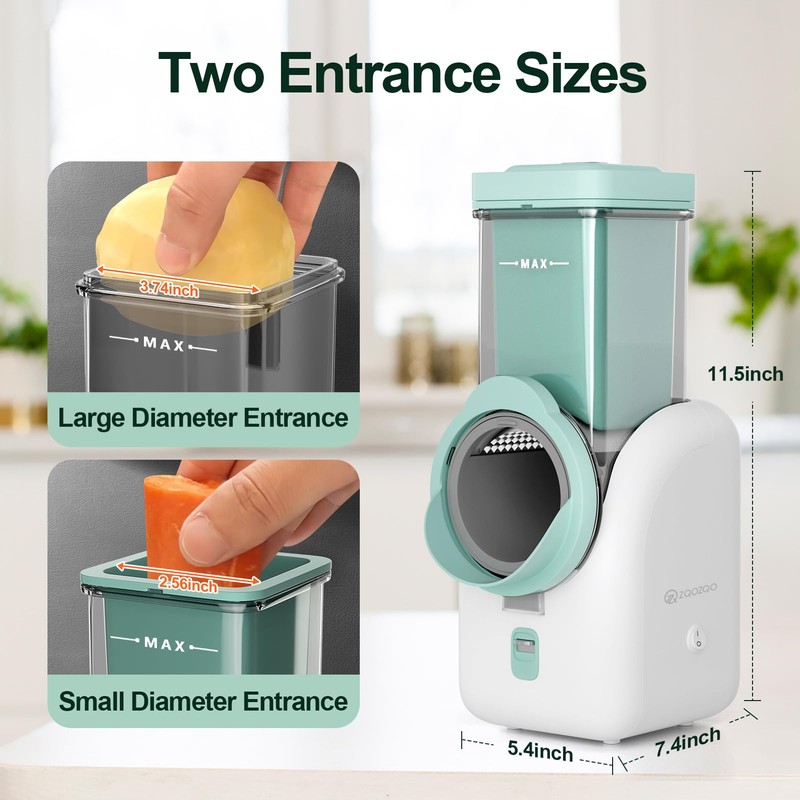 Upgraded 8-in-1 Electric Cheese Grater & Electric Cheese Shredder with