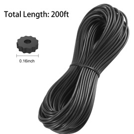 FLYZZZ Screen Spline 0.160" x 200' Spline for Window Screen Door Repair, Round，Black，Suitable for Regular Groove Width 0.157''-0.169''