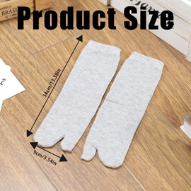 RANYAKE 6Pairs Split Toe Socks For Women Japanese Geta Cotton Socks Tabi Flip Flop Socks Cotton Split Toe Tabi Socks Elastic Womens Tabi Split Socks For Women(2*White+2*Grey+2*Black)