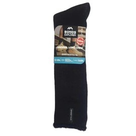 Long Mens Original Holeproof Explorer Wool Blend Socks Black Outdoor Work Size 6-10 Shoe Size 6-10 Casual