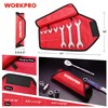 WORKPRO SAE Super-Thin Open End Wrench Roll-up Set, 7PCS, 1/4"