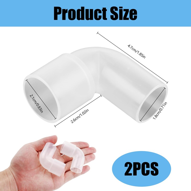 2 Pack CPAP Elbow Connector,CPAP Hose Adaptor Compatible for ResMed