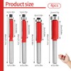 4Pcs 1/4 Inch Shank Router Bits Top Bearing Flush Trim