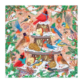 Galison Festive Feathers – 500 Piece Foil Jigsaw Puzzle Featuring Charming Artwork Of Wintery Birds Perched On A Christmas Log