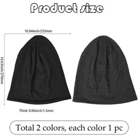 CABODYALS 2Pcs 2 Colors Slouchy Cotton Beanie Hats Lightweight Breathable Summer Skull Caps Daily Vintage Beanies Hat for Men Women Running Cycling Hiking Fishing Dancing Decoration Supply