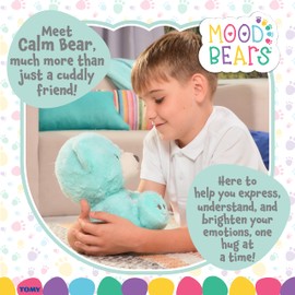 Mood Bears® Calm Bear (Large) – Teal Serene Plush Companion for Kids & Adults, Promoting Relaxation & Emotional Balance