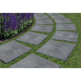 MULTY HOME 4-piece 12"x12" Step Stomp Stone Patio Block Garden Paver Slate Gray 4 ft² Total