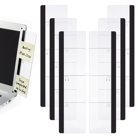 SUPERFINDINGS 6Pcs 2 Styles Monitor Memo Board Desktop Computer Sticky Note Holder Acrylic Transparent Computer Side Panel Memo Laptop Message Board for Office Desk Accessories, 30x8cm