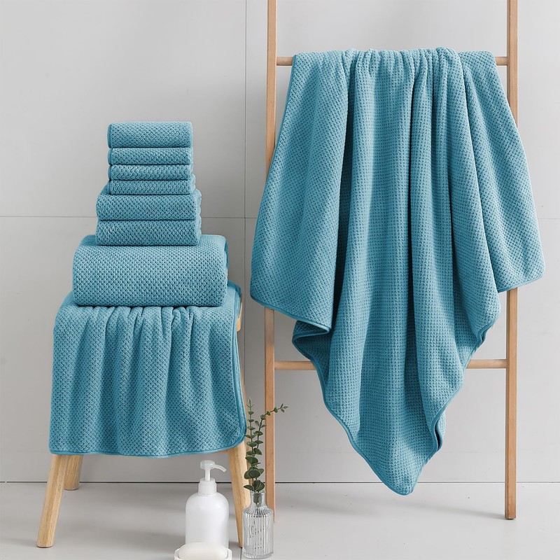 18 Piece Microfiber Bath Towels Set - 6 Bath Sheets,6