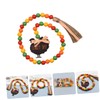 jojofuny Thanksgiving Wood Bead Garland with Tassel Rustic Decorative Beads
