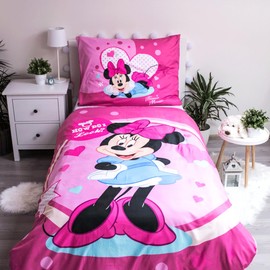 Jerry Fabrics Minnie Sweet Like Me Duvet Cover 140 x 200 cm and Pillowcase 70 x 90 cm, Polyester
