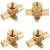 4-Pack HeSun Pex-b Fittings, 3/4" PEX x 3/4" PEX x