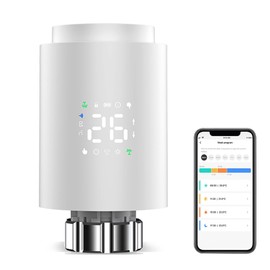 Smart Thermostat Heizkörperventil Programmierbares Thermostatventil, Zigbee Thermostat zur Temperaturanpassung, App-Steuerung, Tuya Zigbee Hub erforderlich, kompatibel mit Alexa, Google Home (Weiß)