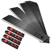 HAUTMEC 40PCS 18mm Triple Cutting-edge Snap Off Blades, Retractable Black