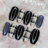 Achromatic check handmade nail tips - Oval M / 무채색