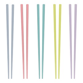 YOLCAR Chopsticks, 5 Pairs Reusable Fiberglass Chopsticks, Colorful, Dishwasher Safe Chopsticks, Non-Slip, 9.2 Inches