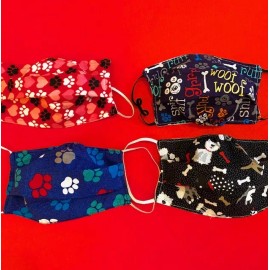 BEST SELLER!! REUSABLE FACE MASK, DOG PRINT FACE MASK, ADULT, 100%COTTON, USA