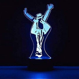 Michael Jackson Geschenk 3D Optische Illusions-Lampen 7 Farben Touch-Schalter Ändern Nachtlicht Für Schlafzimmer Home Decoration
