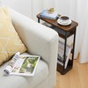 Narrow Side Table,3-Tier Slim End Table with Storage Shelf,Modern Sofa