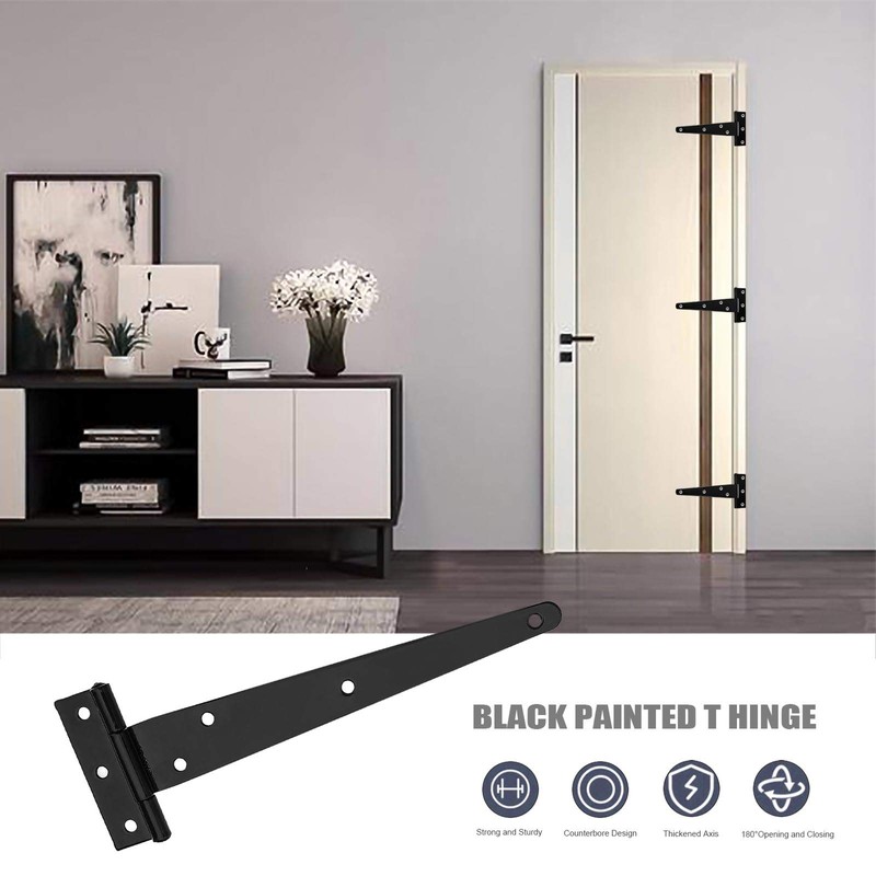 6 Pcs 10" T Strap T Hinge Set Heavy Duty