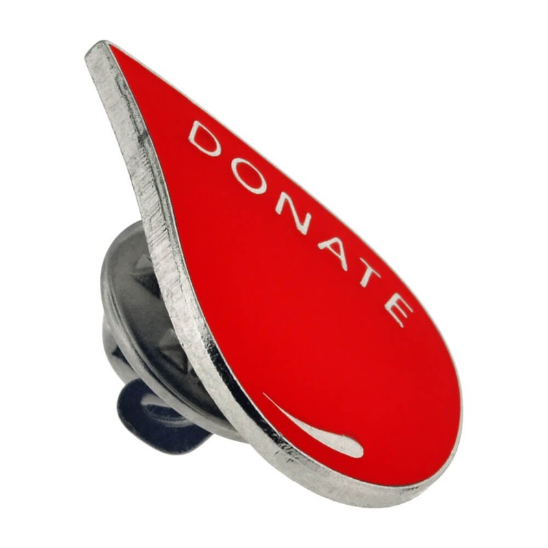 PinMart Red Blood Donor Awareness Enamel Lapel Pin - 1