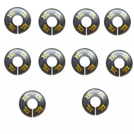 Unbranded 10 PC Rack Divider Size XXL XX-Large Black Round Ring Sizing Hanger Label Tag