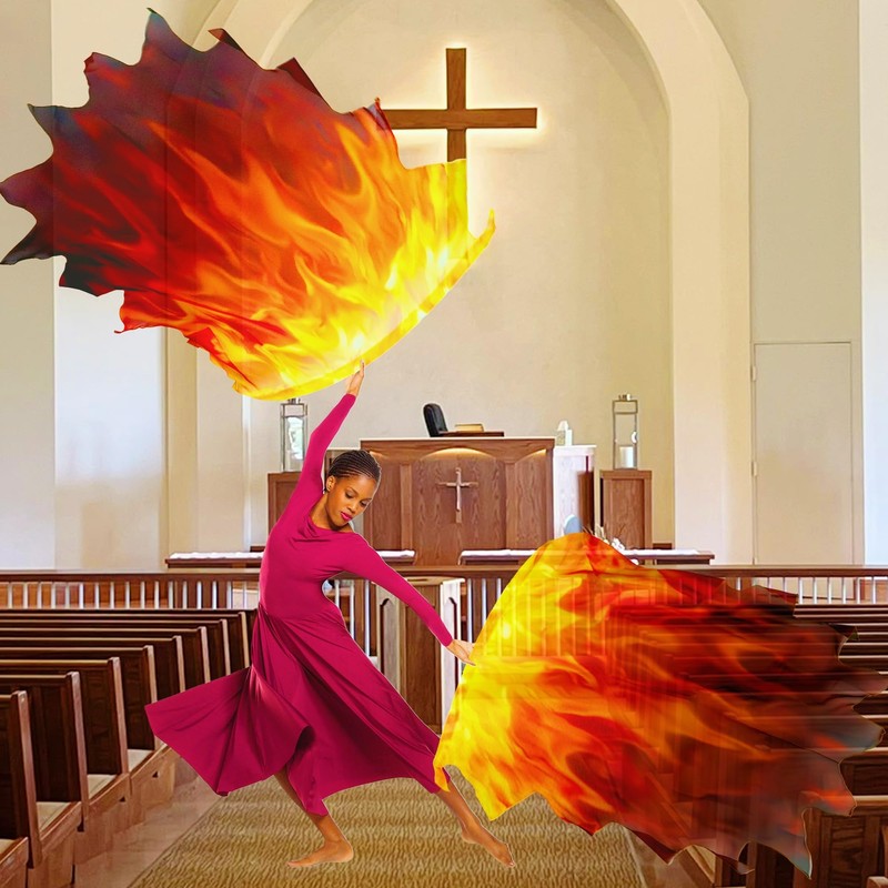 Baisdan 54"x45" Worship Flags for Dance Church, Praise Dance Flags